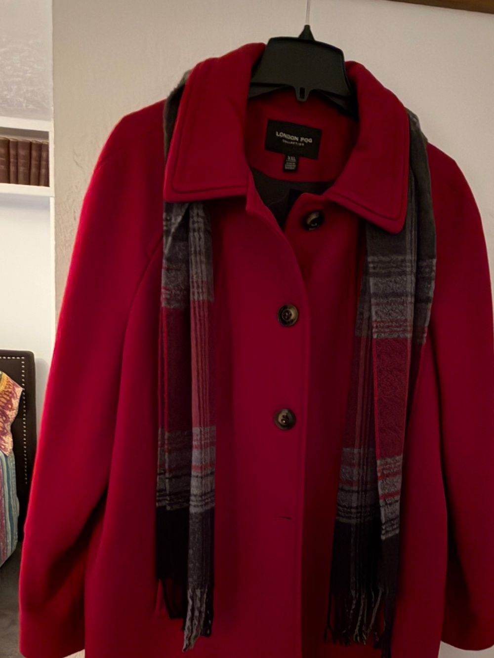 London Fog Women's Dress Coat. Deep Red, XXL